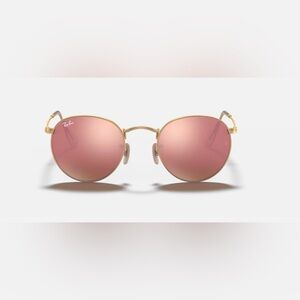 Ray-Ban Round Flash Lenses Sunglasses – Rose Gold Mirror